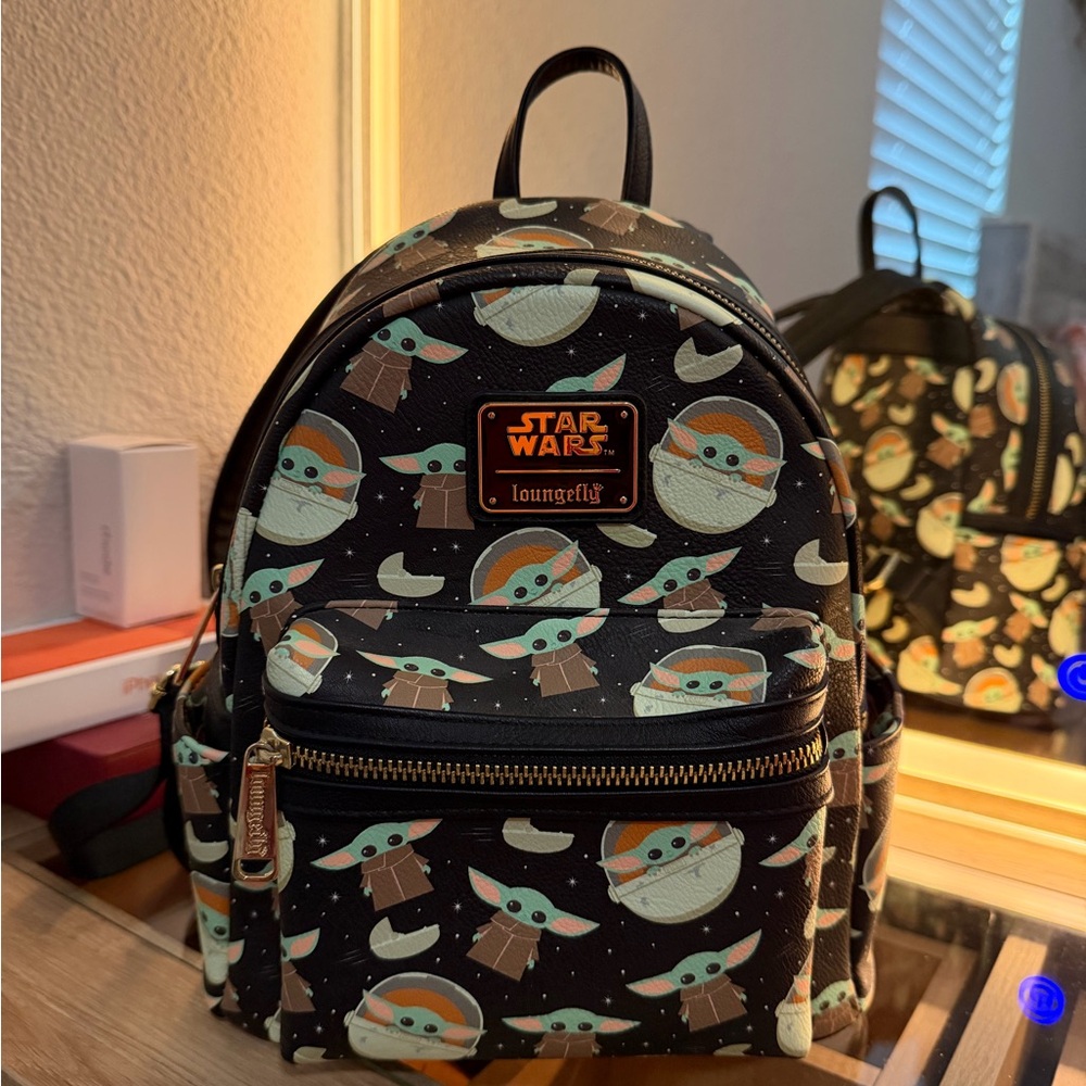 Loungefly baby yoda Star Wars Backpack - Black and Green